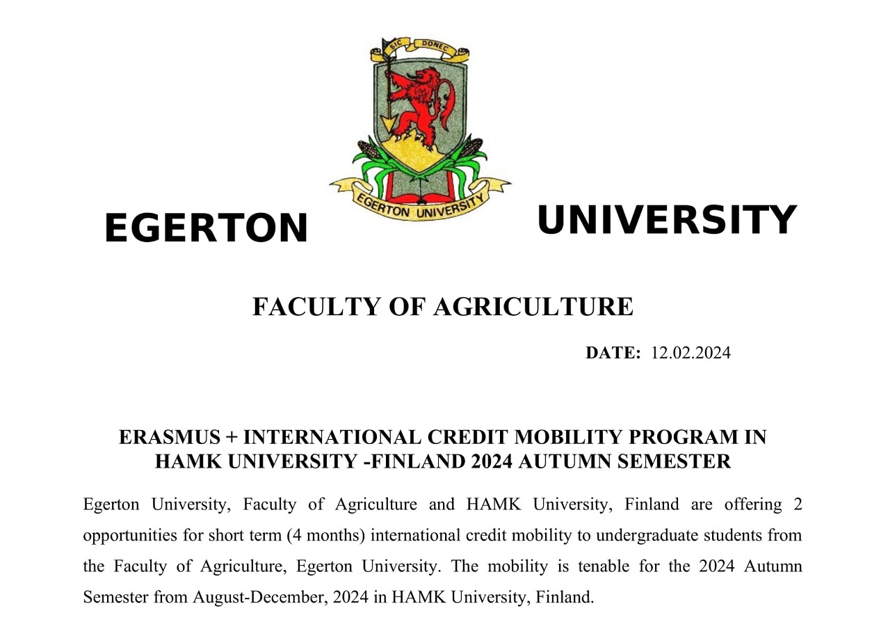 ERASMUS + INTERNATIONAL CREDIT MOBILITY PROGRAM IN HAMK UNIVERSITY -FINLAND 2024 AUTUMN SEMESTER