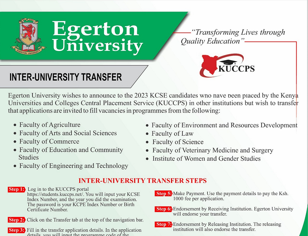 KUCCPS: Inter-University Transfer