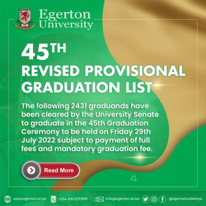 45TH PROVISIONAL GRADUATION LIST